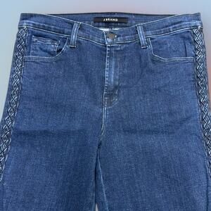 J BRAND Women's 28 BRAIDED CATONITE Blue Crop Jeans